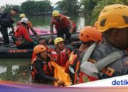 Mütter ertrinken im Bekasi-See, SAR-Team der mobilen Brigade der Metro-Polizei evakuiert