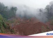 Vater und Sohn in Pemalang bei der Landwirtschaft durch Erdrutsch begraben