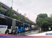 Schwerer Stau auf der Jalan Yos Sudarso, Nord-Jakarta, so sieht es aus