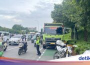 Auf Gatsu in Richtung Solid Kuningan kommt es zu Störungen im LKW-Verkehr